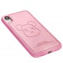 Чехол для iPhone Xr Kaws leather розовый