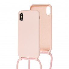 Чехол для iPhone Xs Max Lanyard without logo pink sand