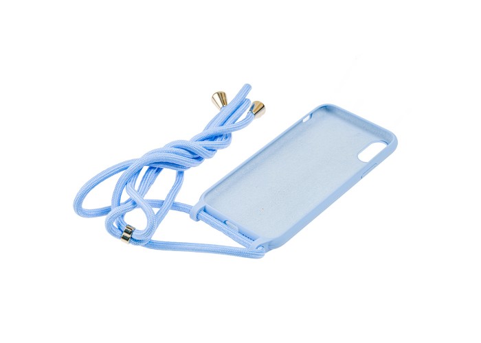 Чехол для iPhone Xs Max Lanyard without logo sky blue
