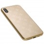Чехол для iPhone Xs Max glass LV золотистый