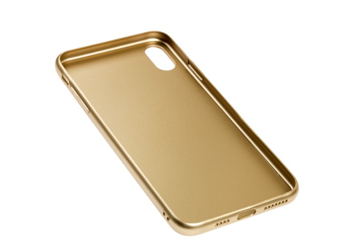 Чехол для iPhone Xs Max glass LV золотистый