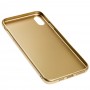 Чехол для iPhone Xs Max glass LV золотистый