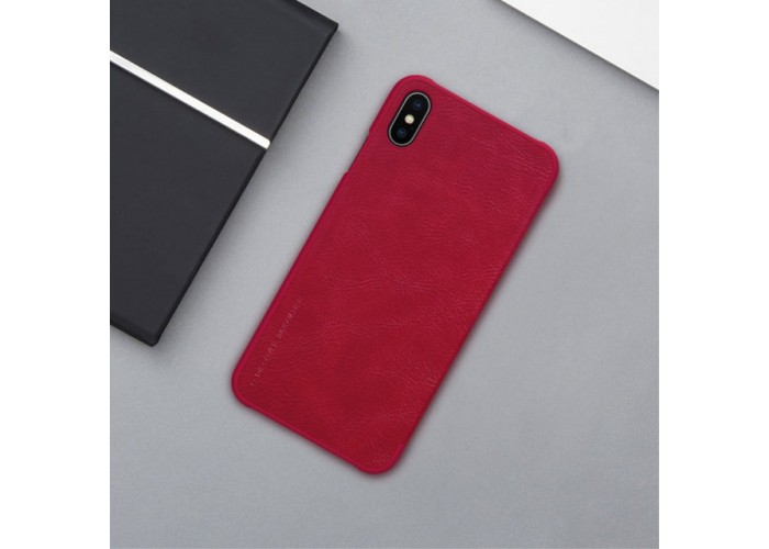 Чехол книжка для iPhone Xs Max Nillkin Qin series красный