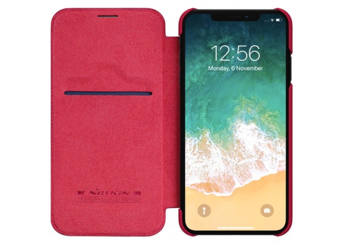 Чехол книжка для iPhone Xs Max Nillkin Qin series красный