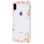 Чехол силиконовый для iPhone X / Xs цветочная лоза