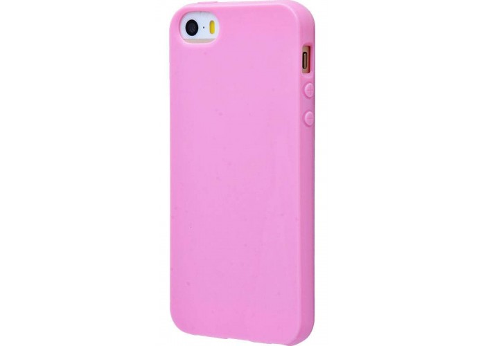 Силиконовый чехол для iPhone 5 0.8 mm глянцевый розовый