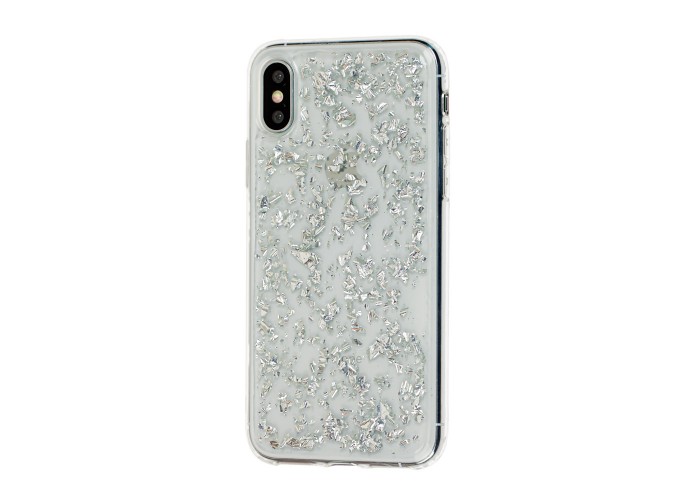 Чехол Confetti fashion для iPhone X / Xs серебристый