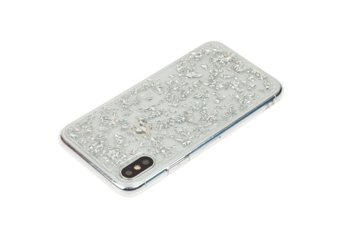 Чехол Confetti fashion для iPhone X / Xs серебристый