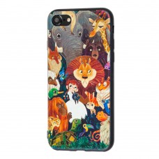 Чехол Fairy Tails для iPhone 7 / 8 девочка с зверями