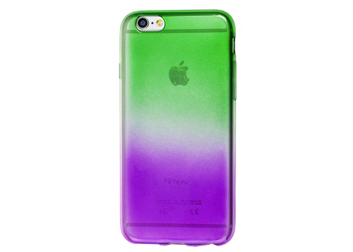 Чехол Tricolor для iPhone 6 фиолетово зеленый