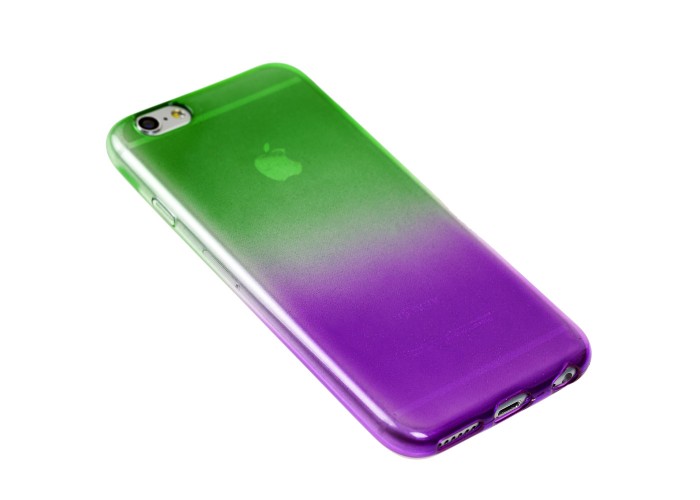 Чехол Tricolor для iPhone 6 фиолетово зеленый