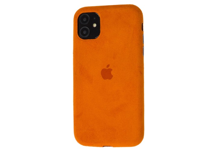 Чехол для iPhone 11 Alcantara 360 оранжевый