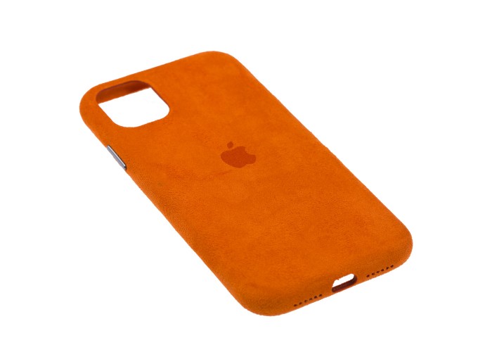 Чехол для iPhone 11 Alcantara 360 оранжевый