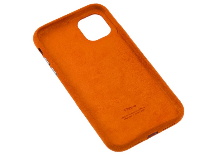 Чехол для iPhone 11 Alcantara 360 оранжевый