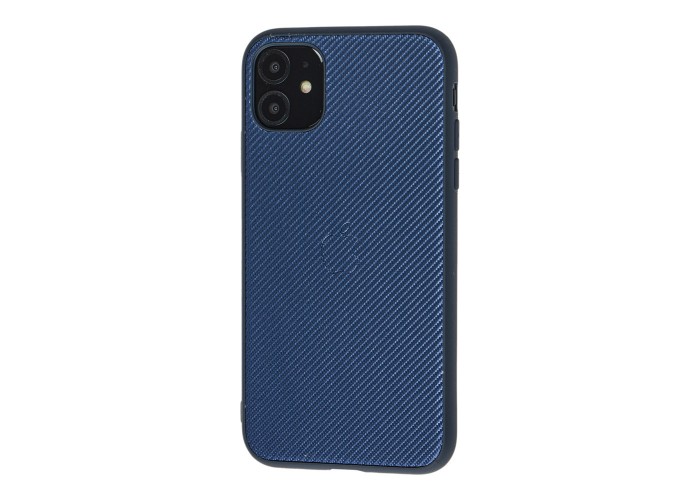 Чехол для iPhone 11 Fiber Logo синий