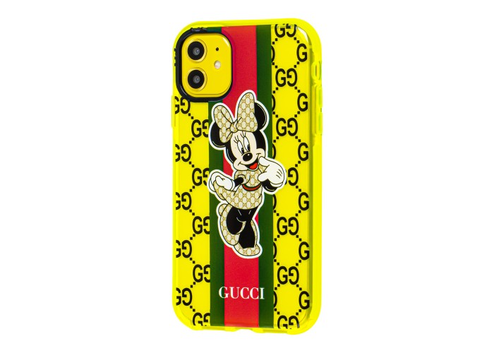 Чехол для iPhone 11 Neon print Минни Маус