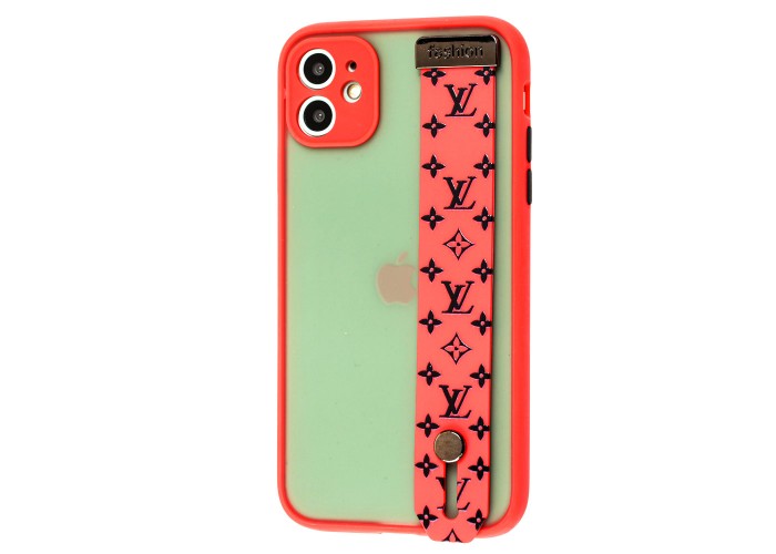 Чехол для iPhone 11 WristBand LV красный / черный