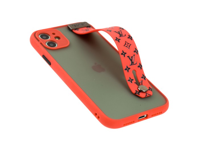 Чехол для iPhone 11 WristBand LV красный / черный
