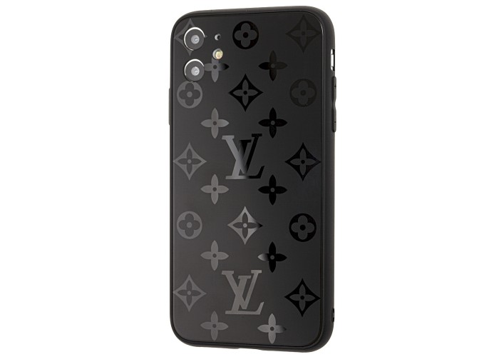 Чехол для iPhone 11 glass LV черный