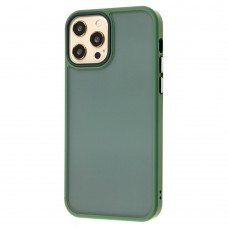 Чехол для iPhone 12 Pro Max Totu Shadow Matte Metal Buttons темно-зеленый