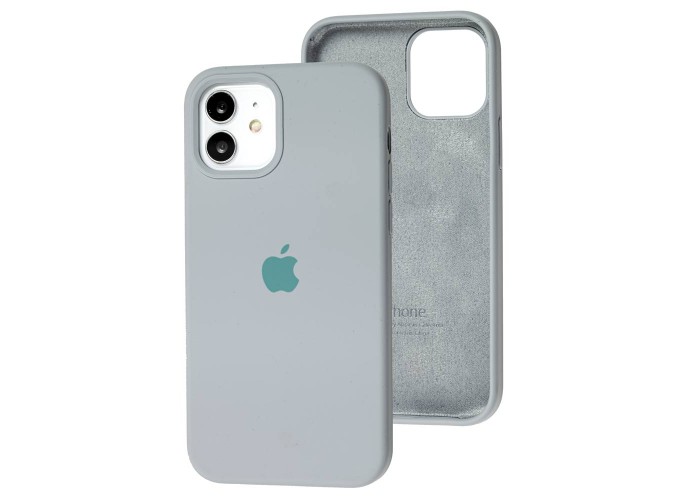 Чехол для iPhone 12 / 12 Pro Silicone Full серый / mist blue