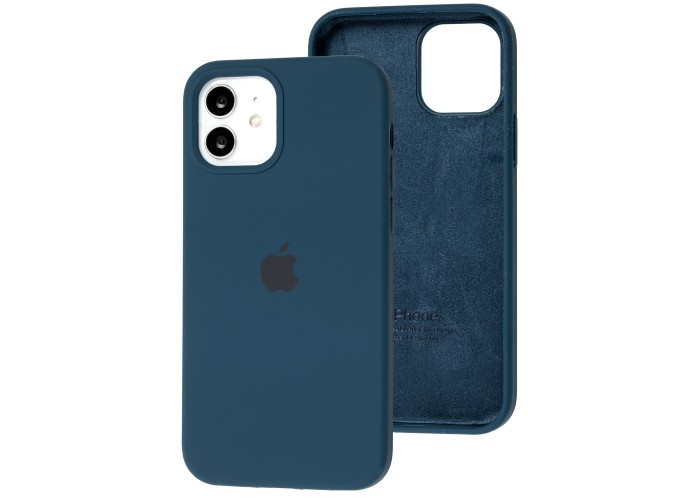 Чехол для iPhone 12 / 12 Pro Silicone Full синий / cosmos blue