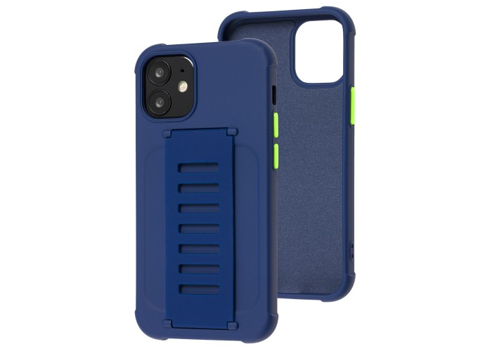 Чехол для iPhone 12 mini Bracket flap синий