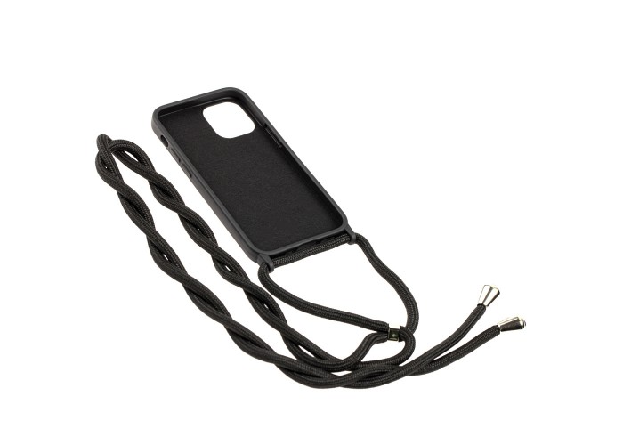 Чехол для iPhone 12 mini Wave Lanyard without logo черный