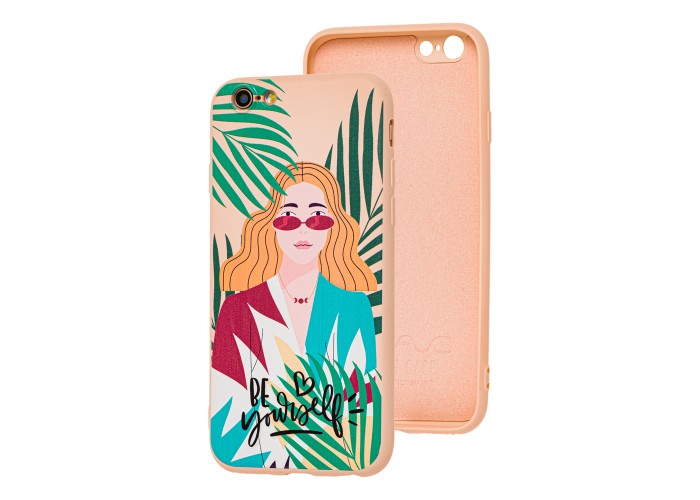 Чехол для iPhone 6 / 6s Wave Fancy girl go wild / pink sand