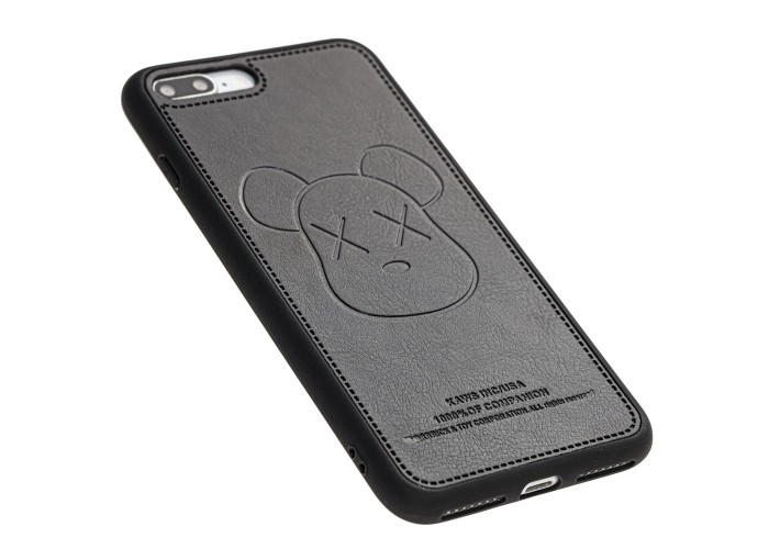 Чехол для iPhone 7 Plus / 8 Plus Kaws leather черный