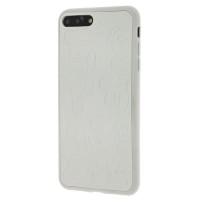 Чехол для iPhone 7 Plus / 8 Plus Mickey Mouse leather белый