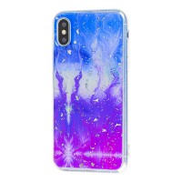 Чехол для iPhone X / Xs Galaxy розово синий