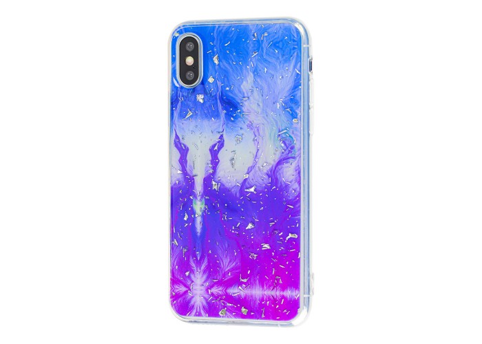 Чехол для iPhone X / Xs Galaxy розово синий