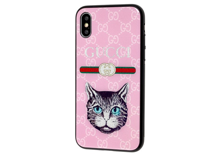 Чехол для iPhone X / Xs Vip Blue Glitter розовый 