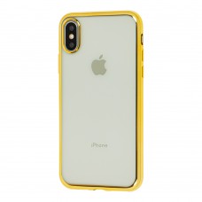 Чехол для iPhone X / Xs с окантовкой золотистый