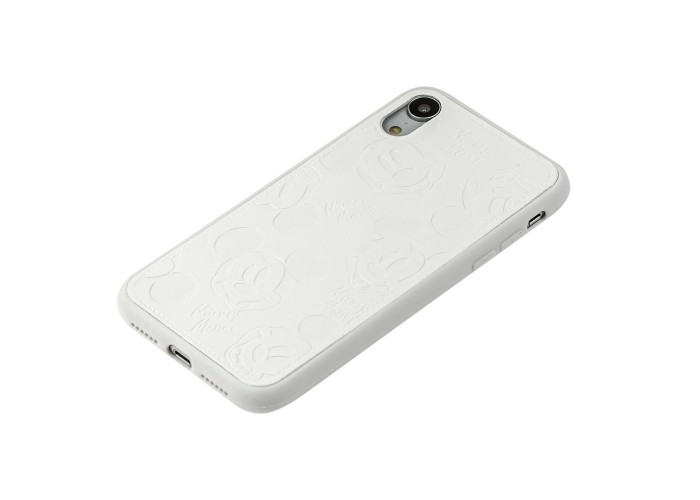 Чехол для iPhone Xr Mickey Mouse leather белый