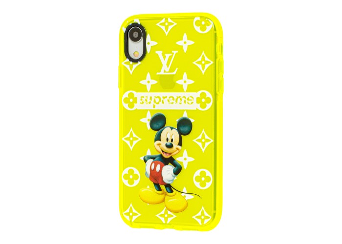 Чехол для iPhone Xr Neon print Микки Маус supreme