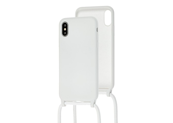 Чехол для iPhone Xs Max Lanyard without logo белый