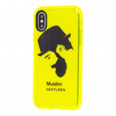 Чехол для iPhone Xs Max Neon print gentlmen