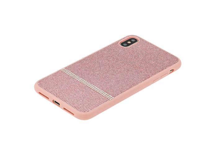 Чехол для iPhone Xs Max Swarovski (полоса) розовый