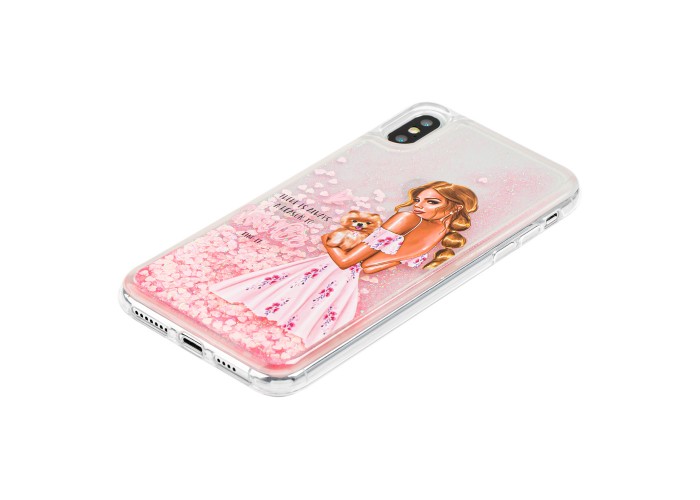 Чехол для iPhone Xs Max блестки вода 