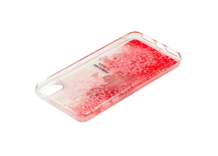 Чехол для iPhone Xs Max блестки вода 