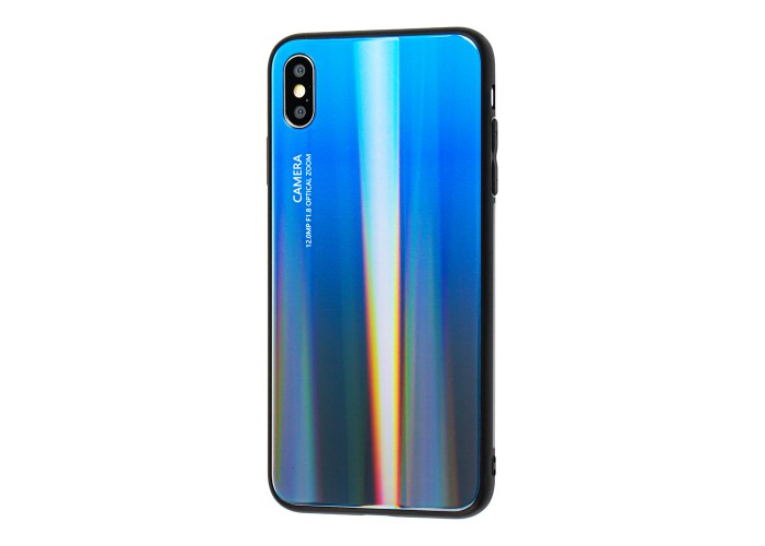 Чехол для iPhone Xs Max glass gradient синий