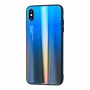 Чехол для iPhone Xs Max glass gradient синий