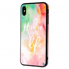 Чехол для iPhone Xs Max glass "his love gives life"