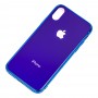 Чехол для iPhone Xs Original glass синий