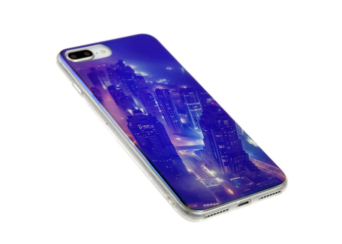 Чехол перламутр для iPhone 7 Plus / 8 Plus город ночью