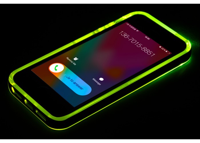 Светящийся TPU чехол ROCK Tube Series для iPhone 5 зеленый / Light Green