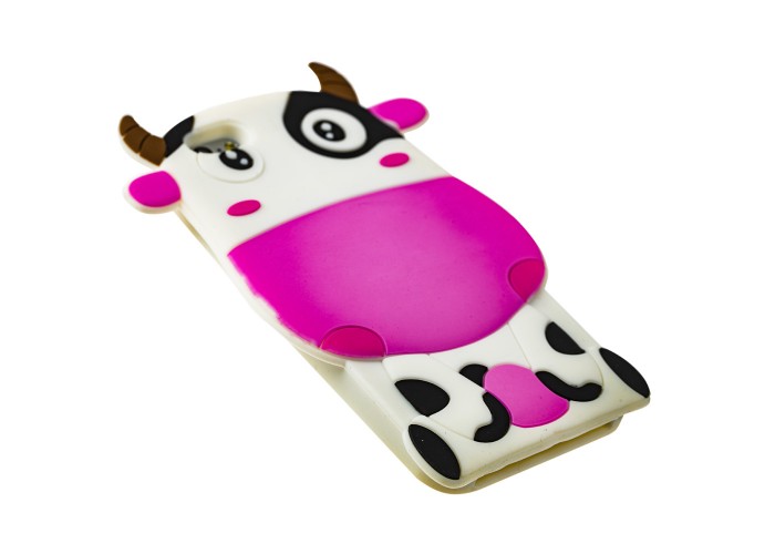 3D чехол корова для iPhone 6 бело розовый