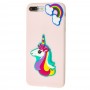 Чехол 3D для iPhone 7 Plus / 8 Plus Fairy tale единорог розовый